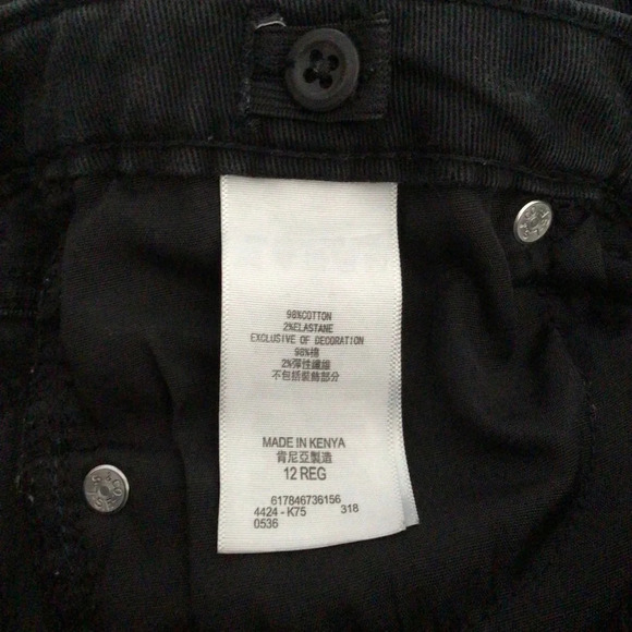 Levi’s 710 Super Skinny Black Distressed Denim Jeans - Size 12 - Picture 9 of 11